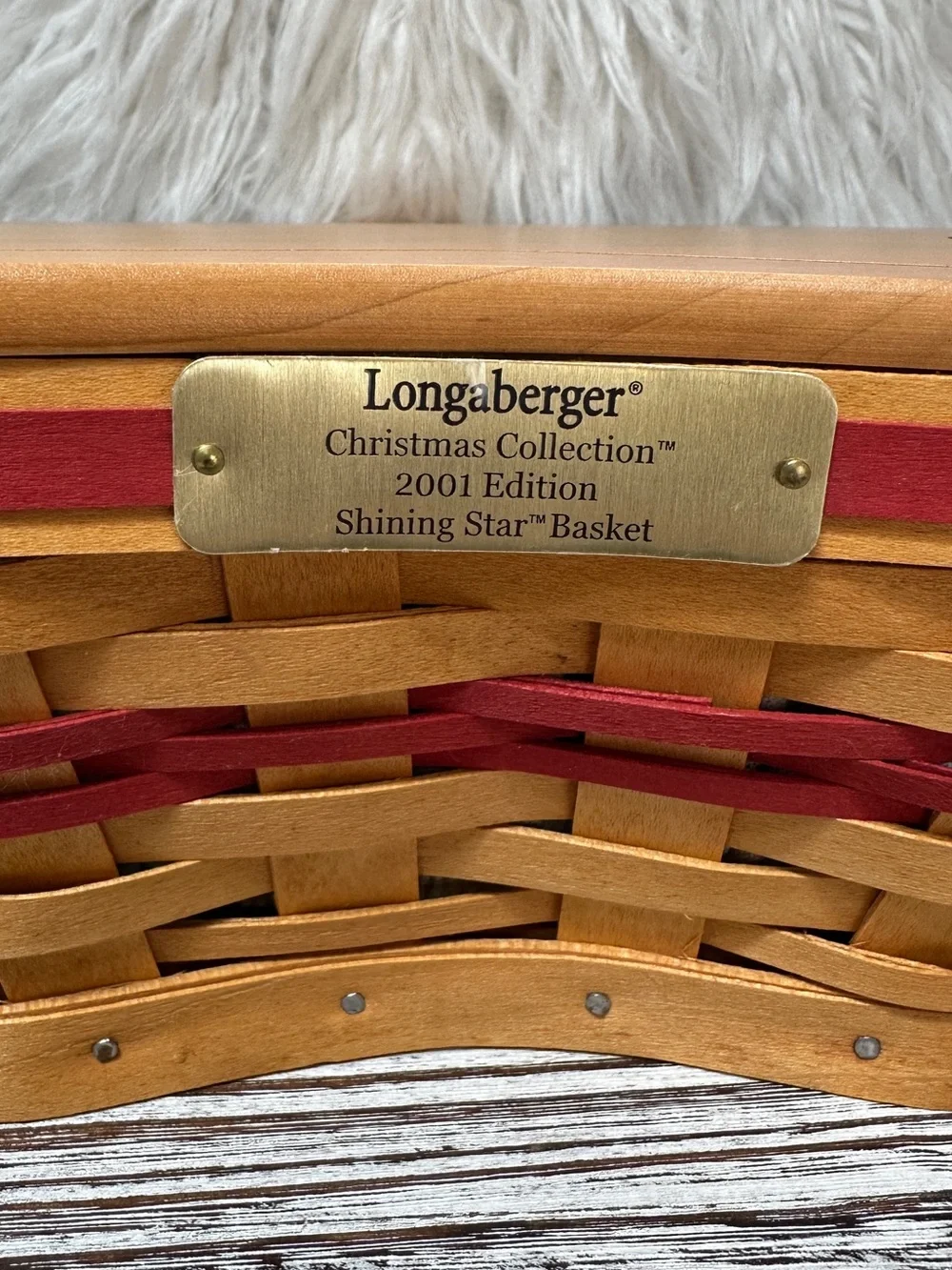 Longaberger 2001 Christmas Collection Shining Star Basket, Lid & Liner